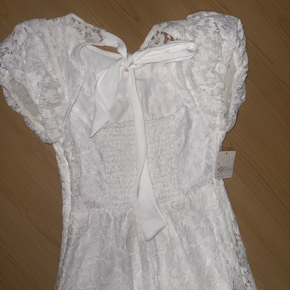Free People NWT White Lace Midi Dress Size XS - Picture 8 of 9